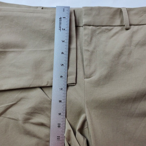 CC - Crown & Ivy Womens Cary Dress Pants Trousers 12 Short Petite Khaki Tan NWT - Picture 8 of 9